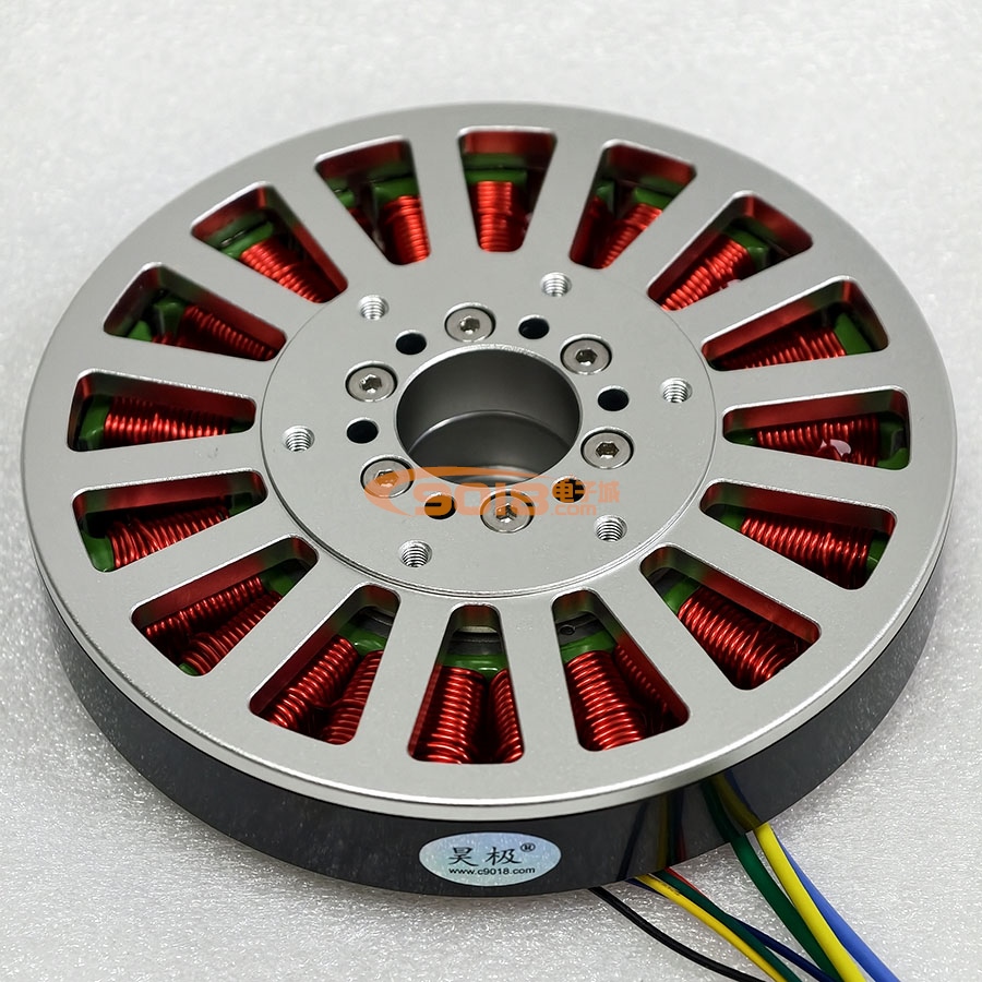 昊极11510/3.6Nm小空心轴盘式三相永磁无刷直流电机 扁平 多极 超薄 有感带霍尔马达