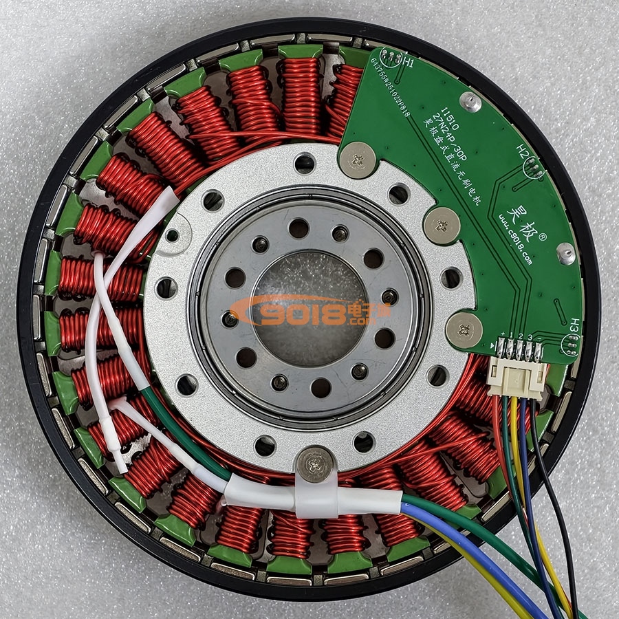 昊极11510/3.6Nm小空心轴盘式三相永磁无刷直流电机 扁平 多极 超薄 有感带霍尔马达