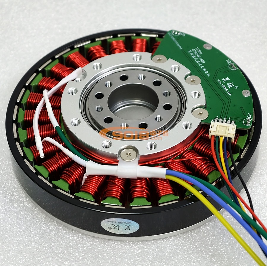 昊极11510/3.6Nm小空心轴盘式三相永磁无刷直流电机 扁平 多极 超薄 有感带霍尔马达